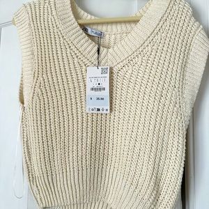 ZARA cream colored sweater vest